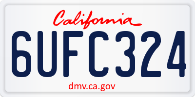 CA license plate 6UFC324