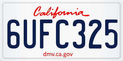 CA license plate 6UFC325