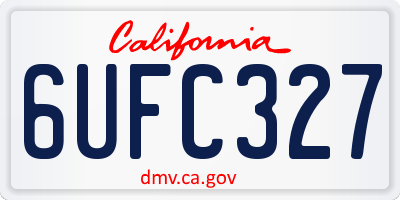 CA license plate 6UFC327