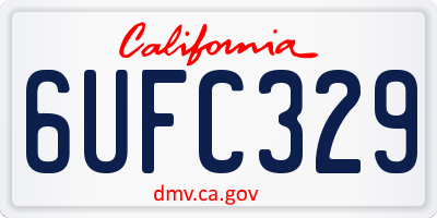 CA license plate 6UFC329