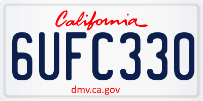 CA license plate 6UFC330