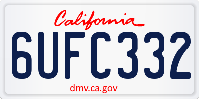CA license plate 6UFC332