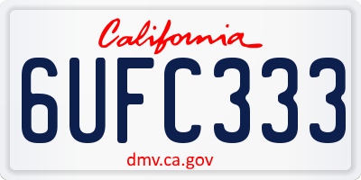CA license plate 6UFC333