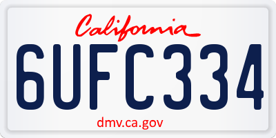 CA license plate 6UFC334
