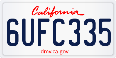 CA license plate 6UFC335
