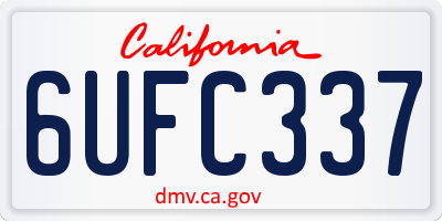 CA license plate 6UFC337