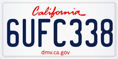 CA license plate 6UFC338