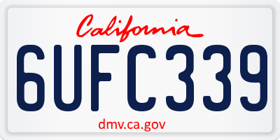 CA license plate 6UFC339