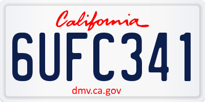 CA license plate 6UFC341