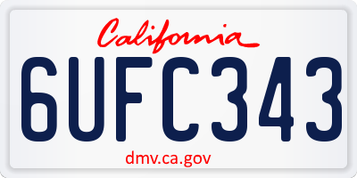 CA license plate 6UFC343
