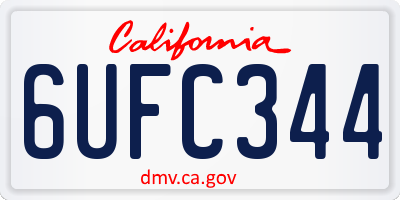 CA license plate 6UFC344