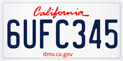 CA license plate 6UFC345
