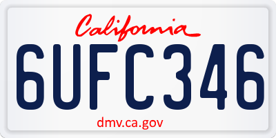 CA license plate 6UFC346