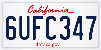 CA license plate 6UFC347