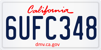 CA license plate 6UFC348