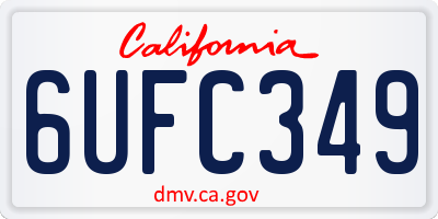 CA license plate 6UFC349