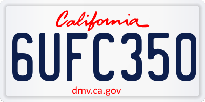 CA license plate 6UFC350