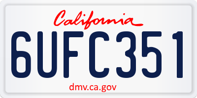 CA license plate 6UFC351
