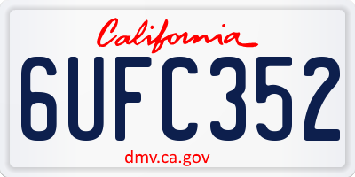 CA license plate 6UFC352