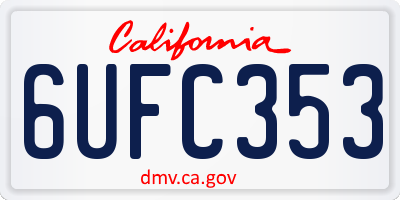 CA license plate 6UFC353