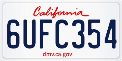 CA license plate 6UFC354