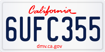 CA license plate 6UFC355