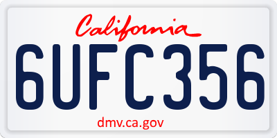 CA license plate 6UFC356