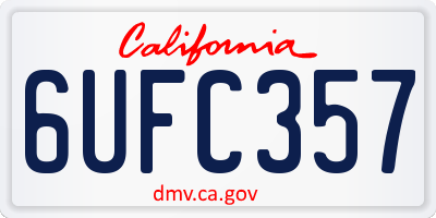 CA license plate 6UFC357