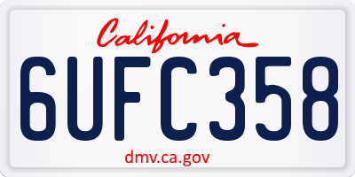 CA license plate 6UFC358