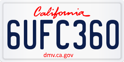 CA license plate 6UFC360
