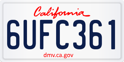 CA license plate 6UFC361