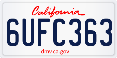 CA license plate 6UFC363