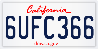 CA license plate 6UFC366