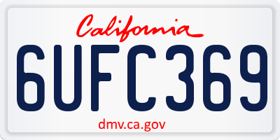 CA license plate 6UFC369