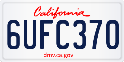 CA license plate 6UFC370