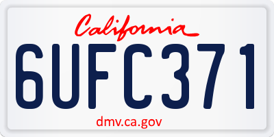 CA license plate 6UFC371