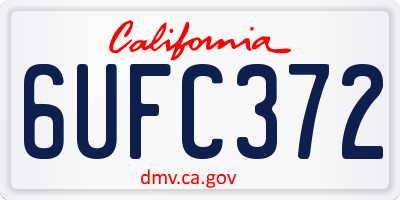 CA license plate 6UFC372