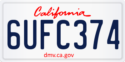 CA license plate 6UFC374