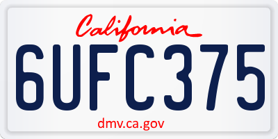 CA license plate 6UFC375