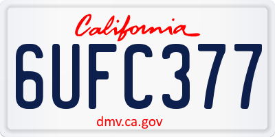 CA license plate 6UFC377
