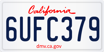 CA license plate 6UFC379