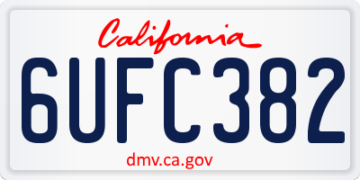 CA license plate 6UFC382