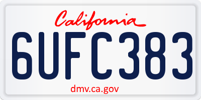CA license plate 6UFC383