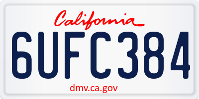 CA license plate 6UFC384