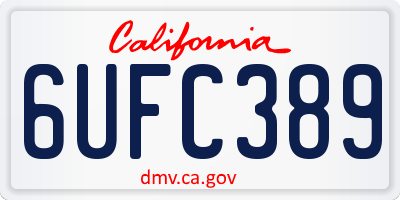 CA license plate 6UFC389