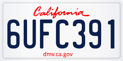 CA license plate 6UFC391