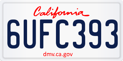 CA license plate 6UFC393