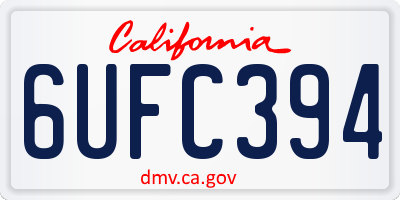 CA license plate 6UFC394