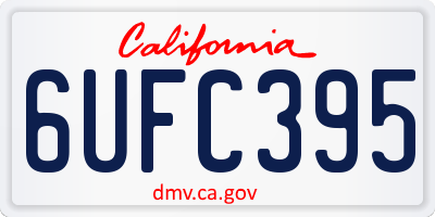 CA license plate 6UFC395