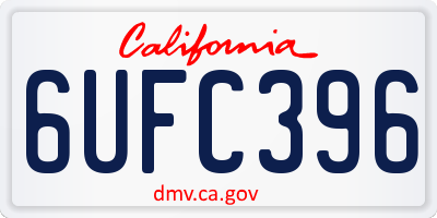CA license plate 6UFC396